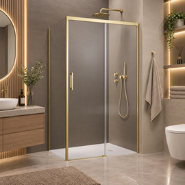 Slide 52 sliding door corner solution 1500 døre, brushed gold profile right