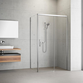 Slide 52 sliding door corner solution 1100 døre, chrome profile right