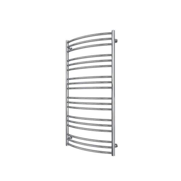 Laveno towel rail 1210x600mm chrome,  curved, ½" connection for central heating