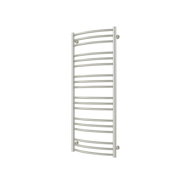 Laveno towel rail 1210x500mm s/steel,   curved, ½" connection for central heating