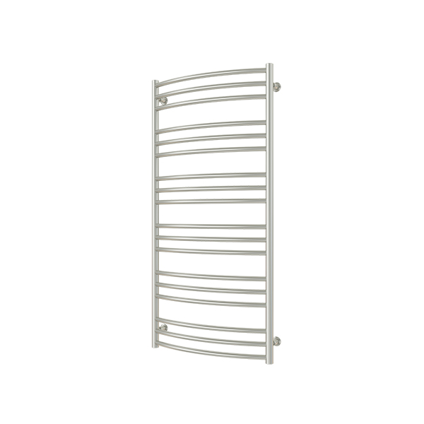 Laveno towel rail 1210x600mm s/steel,   curved, ½" connection for central heating