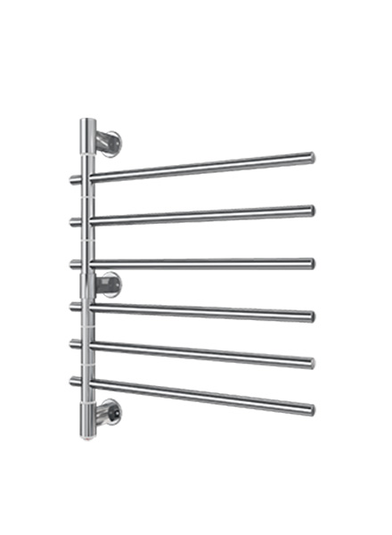 Fondo towel rail 740x595mm 5 arms electric, polished stainless steel