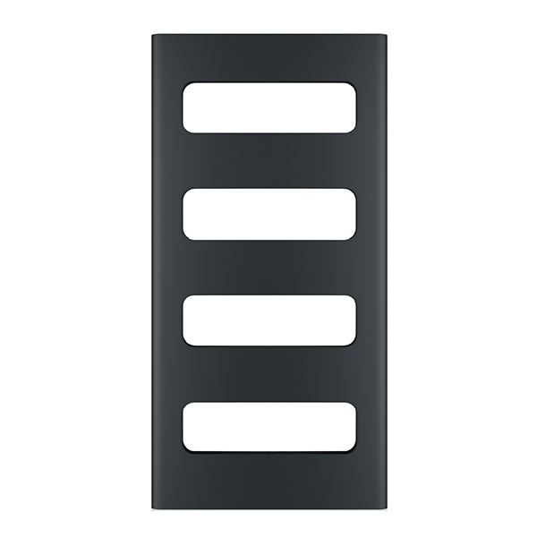 Como towel rail 1210x600mm black electric, prefilled with liquid