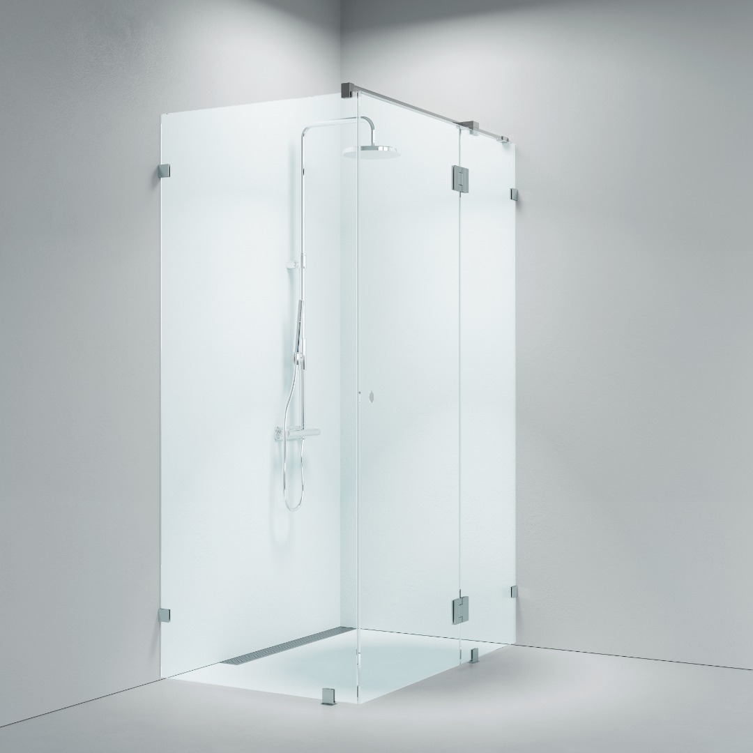 Lucca 150 fyrkantigt hörn - valfri beslag/glastyp