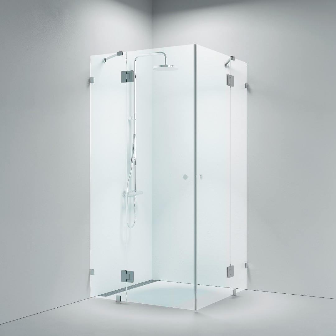 Lucca 160 fyrkantigt hörn - valfri beslag/glastyp