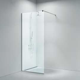 Lucca 205 fastvæg 8mm klart glas krom Up